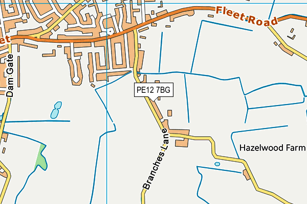 PE12 7BG map - OS VectorMap District (Ordnance Survey)