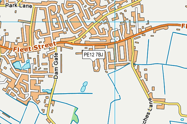 PE12 7BJ map - OS VectorMap District (Ordnance Survey)