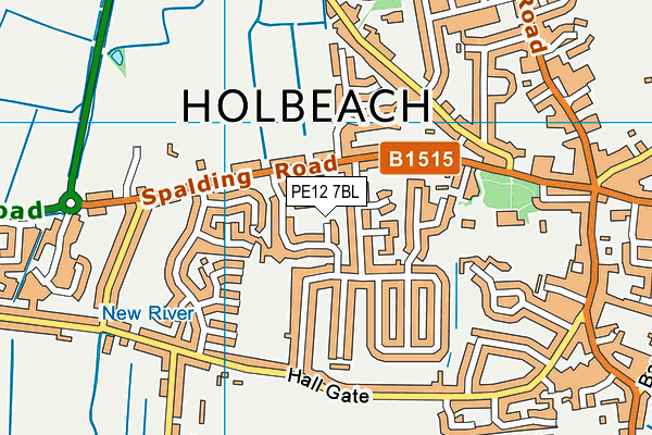 PE12 7BL map - OS VectorMap District (Ordnance Survey)