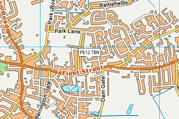 PE12 7BN map - OS VectorMap District (Ordnance Survey)