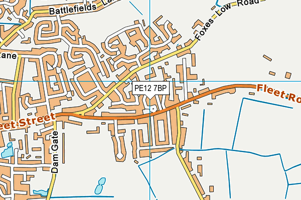 PE12 7BP map - OS VectorMap District (Ordnance Survey)