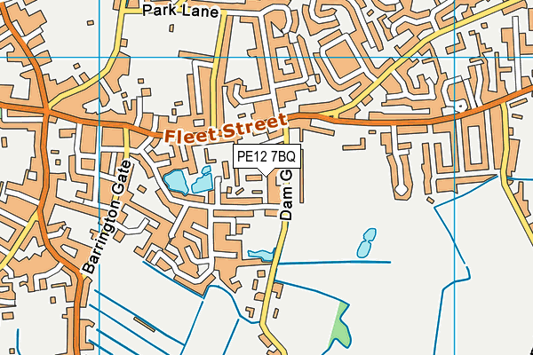 PE12 7BQ map - OS VectorMap District (Ordnance Survey)