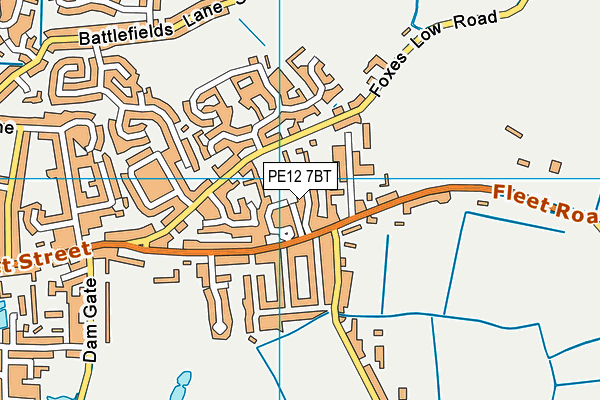 PE12 7BT map - OS VectorMap District (Ordnance Survey)