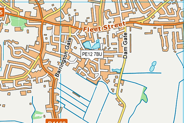 PE12 7BU map - OS VectorMap District (Ordnance Survey)