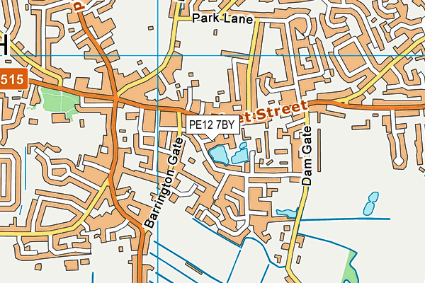 PE12 7BY map - OS VectorMap District (Ordnance Survey)