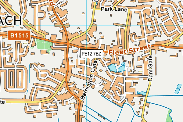 PE12 7BZ map - OS VectorMap District (Ordnance Survey)