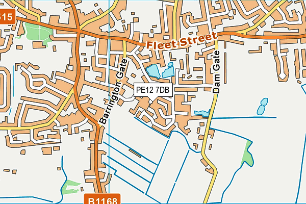 PE12 7DB map - OS VectorMap District (Ordnance Survey)