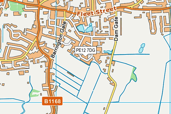 PE12 7DG map - OS VectorMap District (Ordnance Survey)