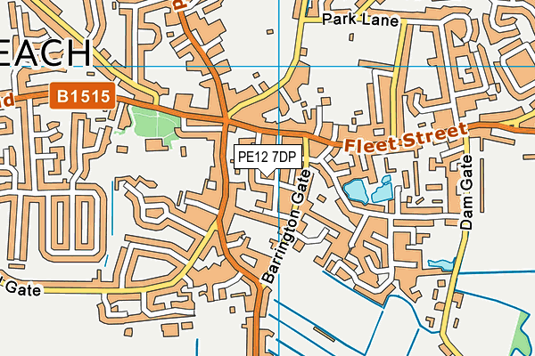 PE12 7DP map - OS VectorMap District (Ordnance Survey)