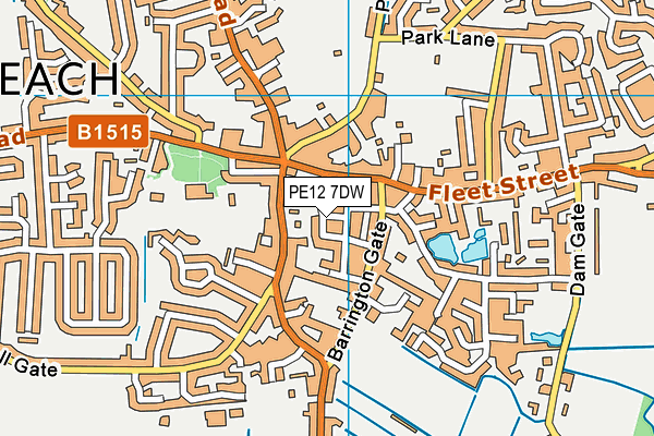 PE12 7DW map - OS VectorMap District (Ordnance Survey)