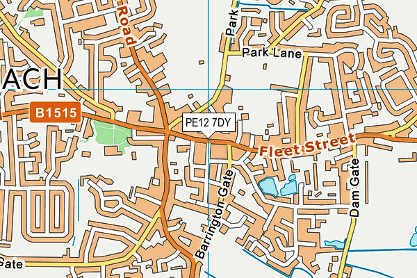 PE12 7DY map - OS VectorMap District (Ordnance Survey)