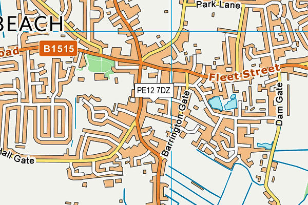 PE12 7DZ map - OS VectorMap District (Ordnance Survey)