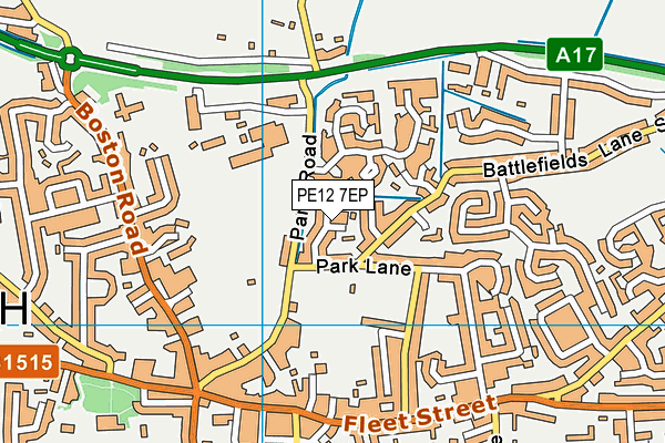 PE12 7EP map - OS VectorMap District (Ordnance Survey)