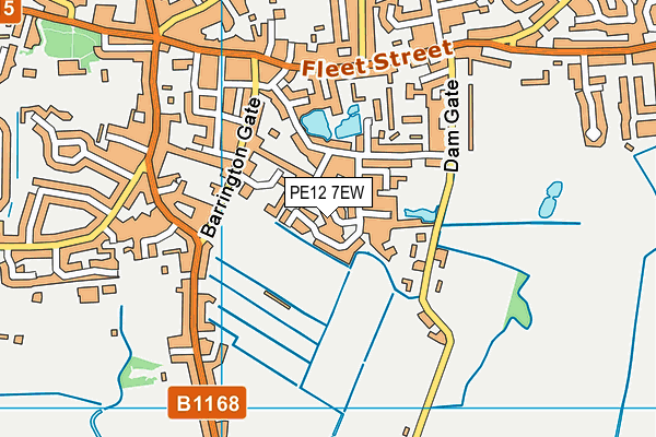 PE12 7EW map - OS VectorMap District (Ordnance Survey)