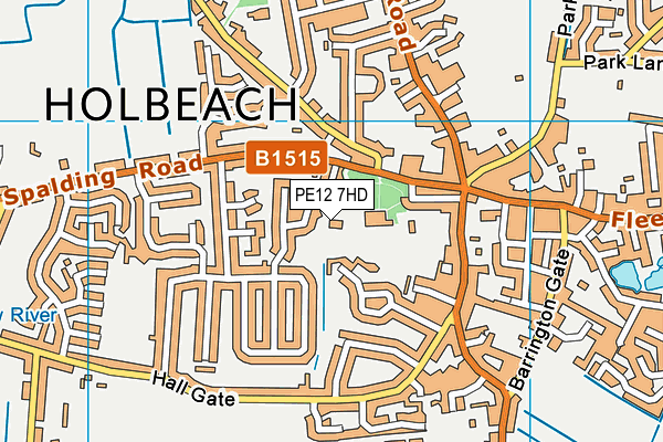 PE12 7HD map - OS VectorMap District (Ordnance Survey)