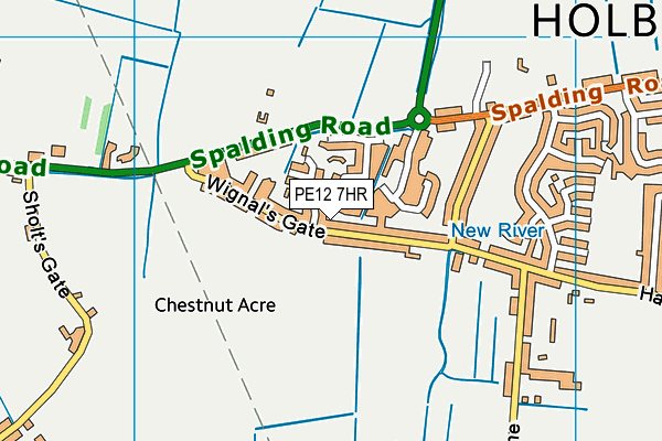 PE12 7HR map - OS VectorMap District (Ordnance Survey)
