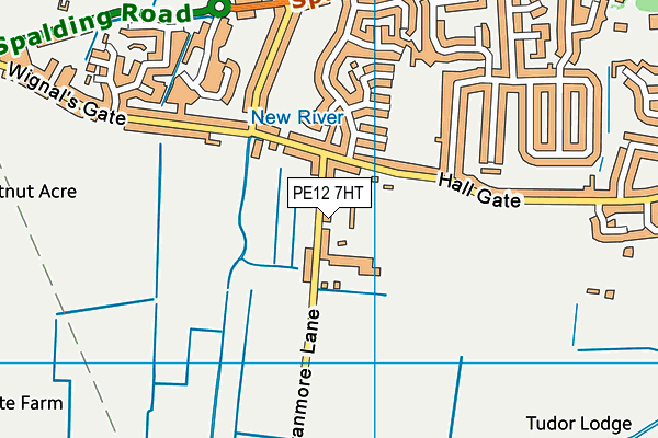 PE12 7HT map - OS VectorMap District (Ordnance Survey)