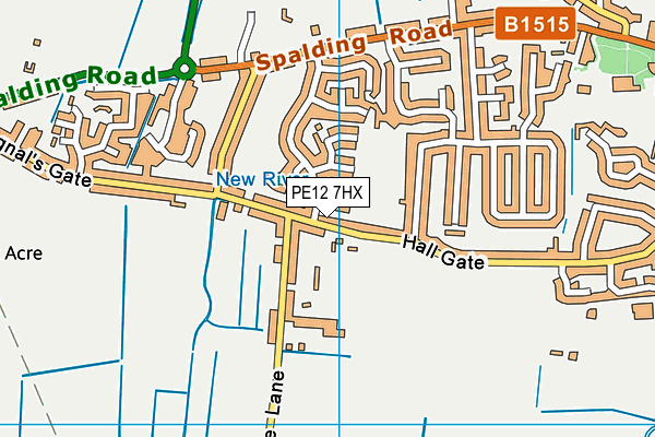 PE12 7HX map - OS VectorMap District (Ordnance Survey)