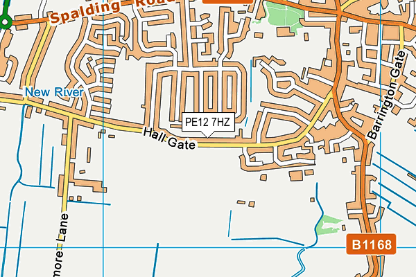 PE12 7HZ map - OS VectorMap District (Ordnance Survey)
