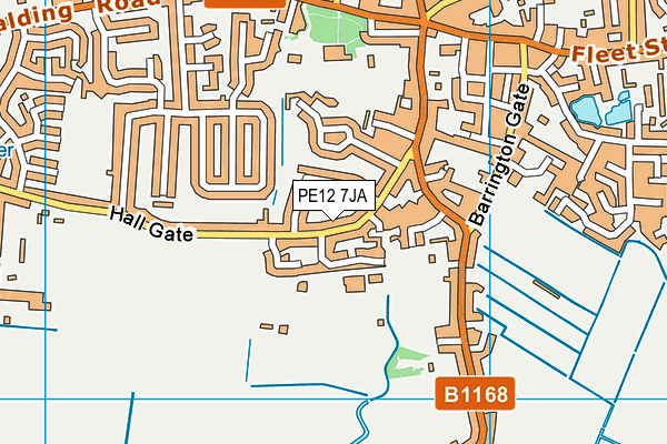 PE12 7JA map - OS VectorMap District (Ordnance Survey)