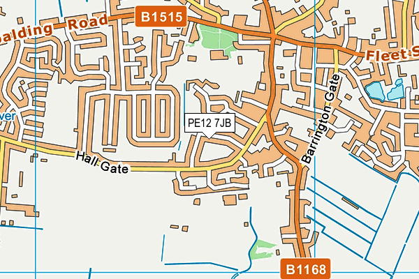PE12 7JB map - OS VectorMap District (Ordnance Survey)