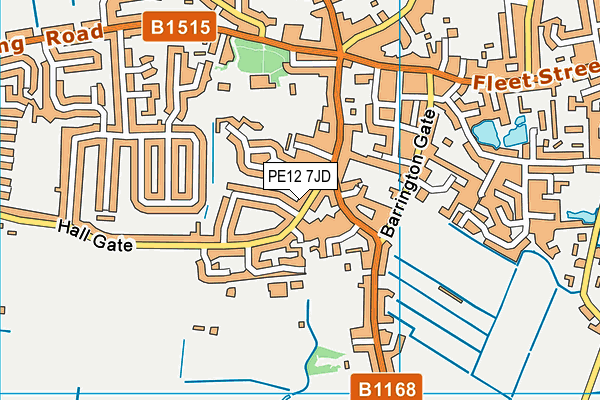 PE12 7JD map - OS VectorMap District (Ordnance Survey)