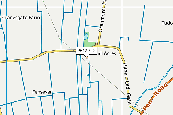 PE12 7JG map - OS VectorMap District (Ordnance Survey)
