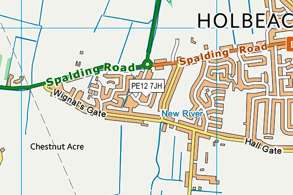 PE12 7JH map - OS VectorMap District (Ordnance Survey)