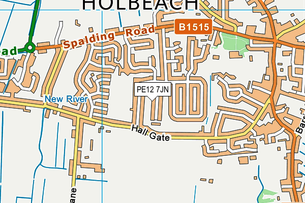 PE12 7JN map - OS VectorMap District (Ordnance Survey)