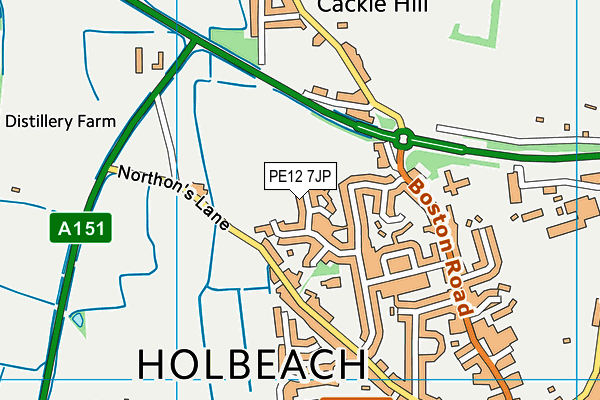 PE12 7JP map - OS VectorMap District (Ordnance Survey)