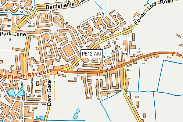 PE12 7JU map - OS VectorMap District (Ordnance Survey)