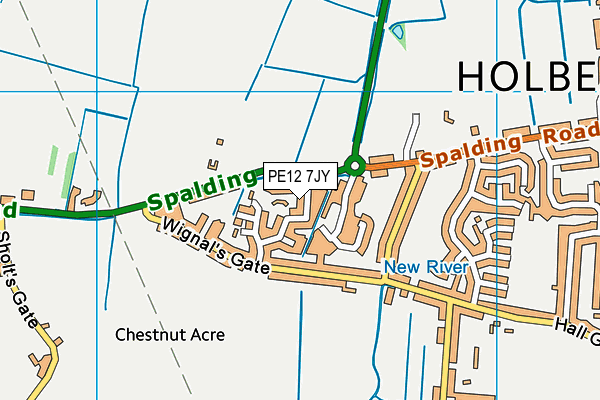 PE12 7JY map - OS VectorMap District (Ordnance Survey)