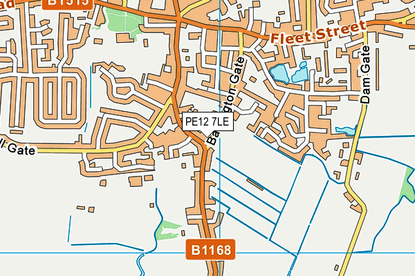 PE12 7LE map - OS VectorMap District (Ordnance Survey)