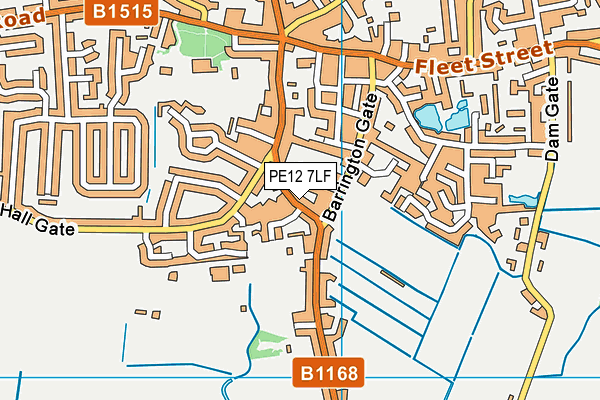 PE12 7LF map - OS VectorMap District (Ordnance Survey)