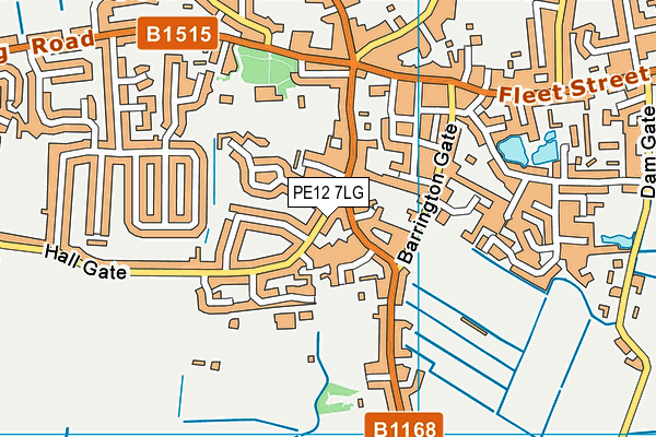 PE12 7LG map - OS VectorMap District (Ordnance Survey)