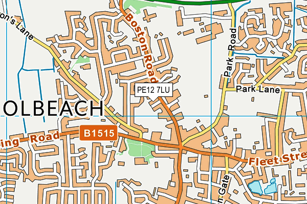 PE12 7LU map - OS VectorMap District (Ordnance Survey)