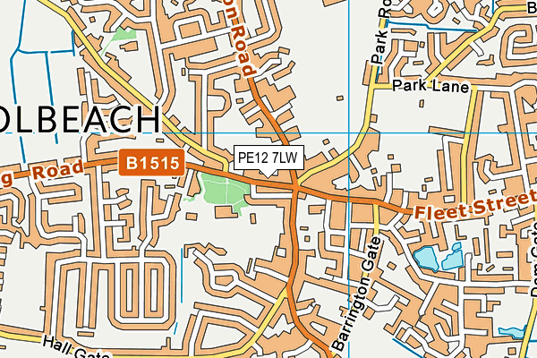 PE12 7LW map - OS VectorMap District (Ordnance Survey)