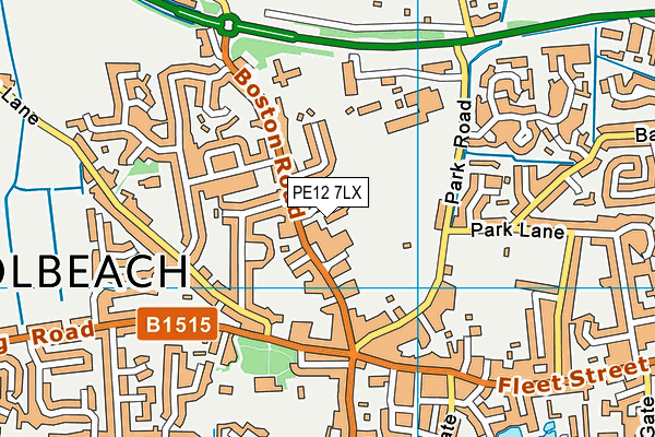 PE12 7LX map - OS VectorMap District (Ordnance Survey)