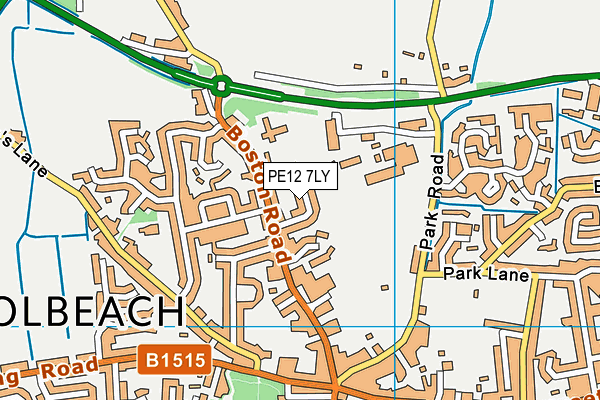 PE12 7LY map - OS VectorMap District (Ordnance Survey)