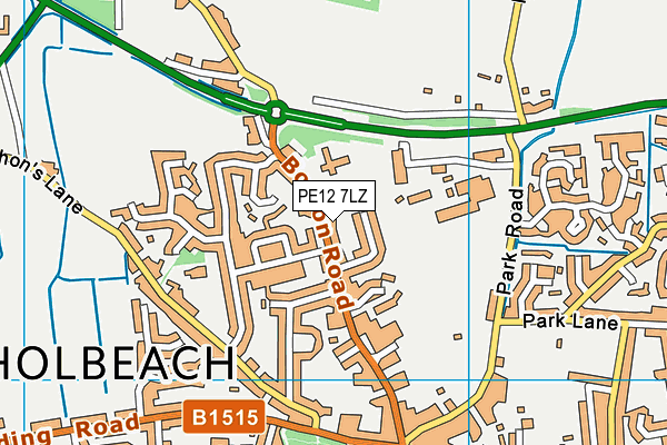 PE12 7LZ map - OS VectorMap District (Ordnance Survey)