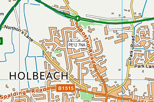 PE12 7NA map - OS VectorMap District (Ordnance Survey)