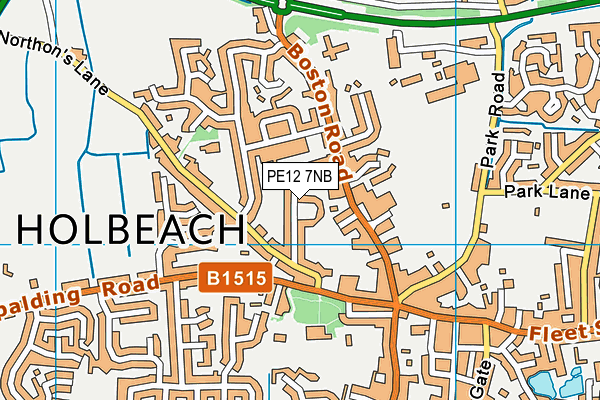 PE12 7NB map - OS VectorMap District (Ordnance Survey)