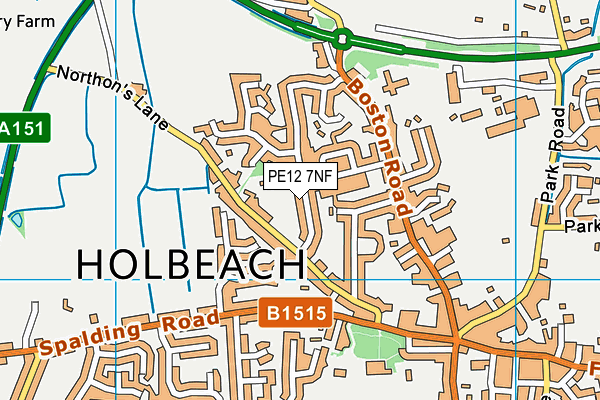 PE12 7NF map - OS VectorMap District (Ordnance Survey)