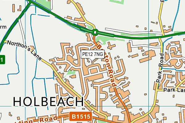 PE12 7NG map - OS VectorMap District (Ordnance Survey)