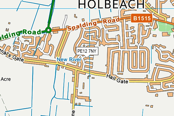 PE12 7NY map - OS VectorMap District (Ordnance Survey)