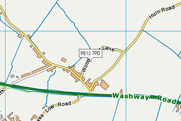 PE12 7PD map - OS VectorMap District (Ordnance Survey)