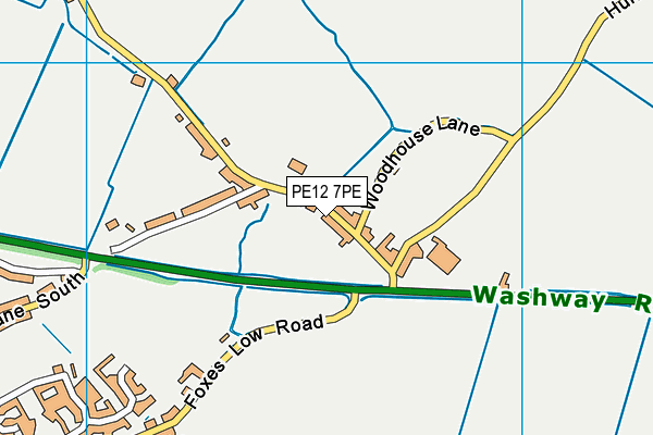 PE12 7PE map - OS VectorMap District (Ordnance Survey)