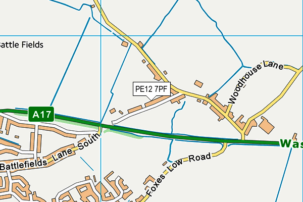 PE12 7PF map - OS VectorMap District (Ordnance Survey)