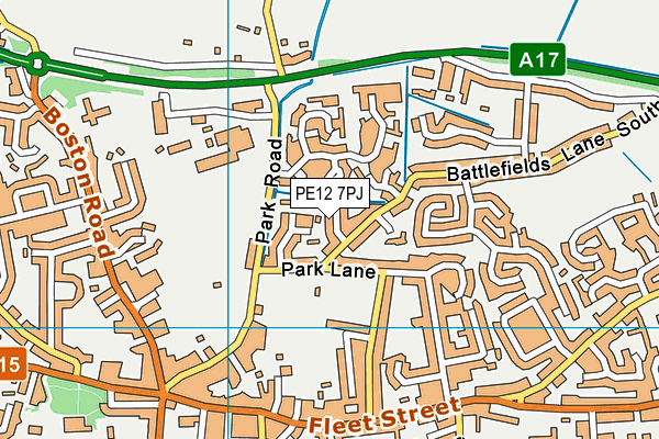 PE12 7PJ map - OS VectorMap District (Ordnance Survey)