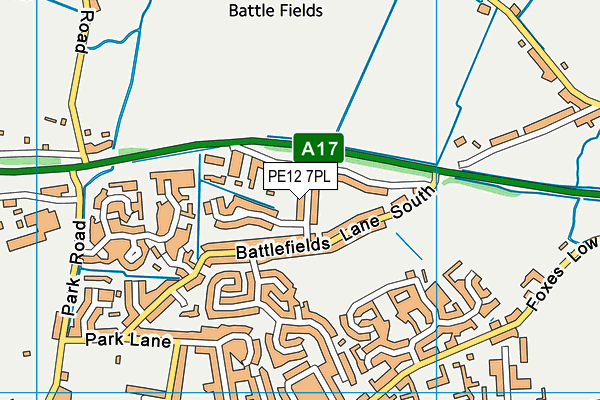 PE12 7PL map - OS VectorMap District (Ordnance Survey)